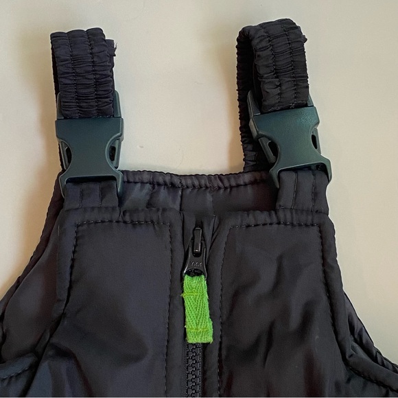 Snow Pants Size 18 months Bibs Ski Overalls navy Blue white monster face knees - Picture 3 of 14